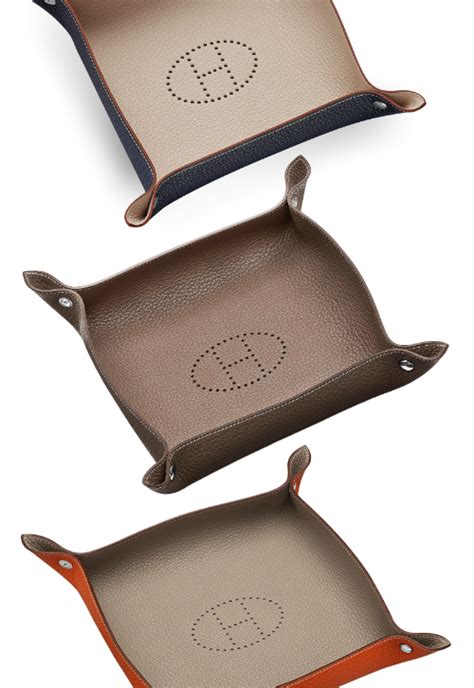 hermes leather coin tray|hermes serving plate.